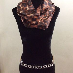 Michael Kors leather and silver tone chain belt